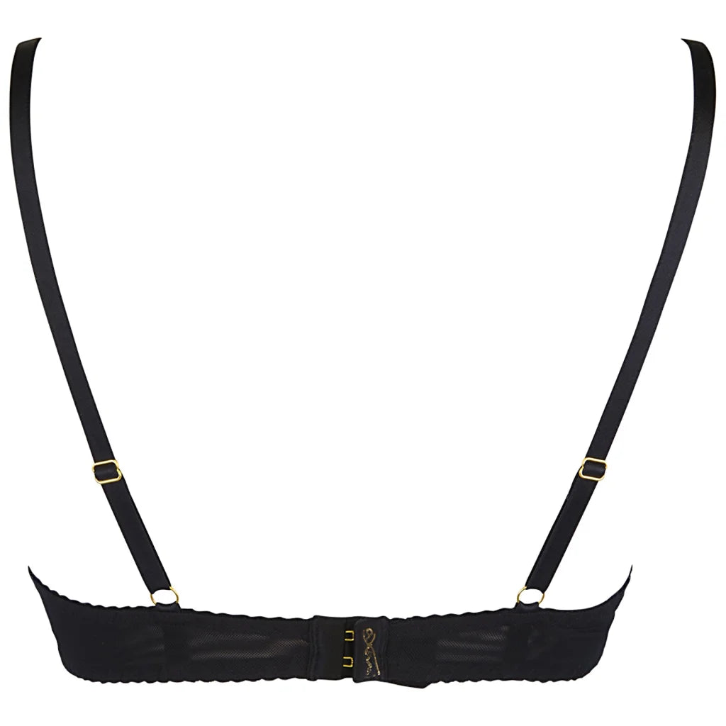 Bustier in Schwarz-Gold aus glänzenden Materialien V-10101 Bra von Axami