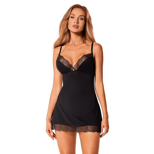 Chemise in Schwarz Hemdchen Set Bella Rou von Obsessive