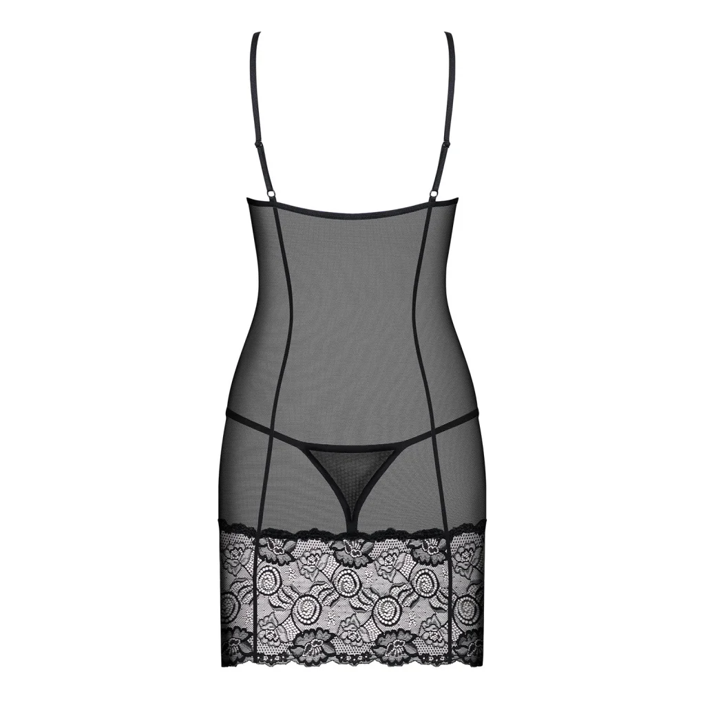 Chemise in Schwarz Set mit String ALLURIA von Obsessive Dessous
