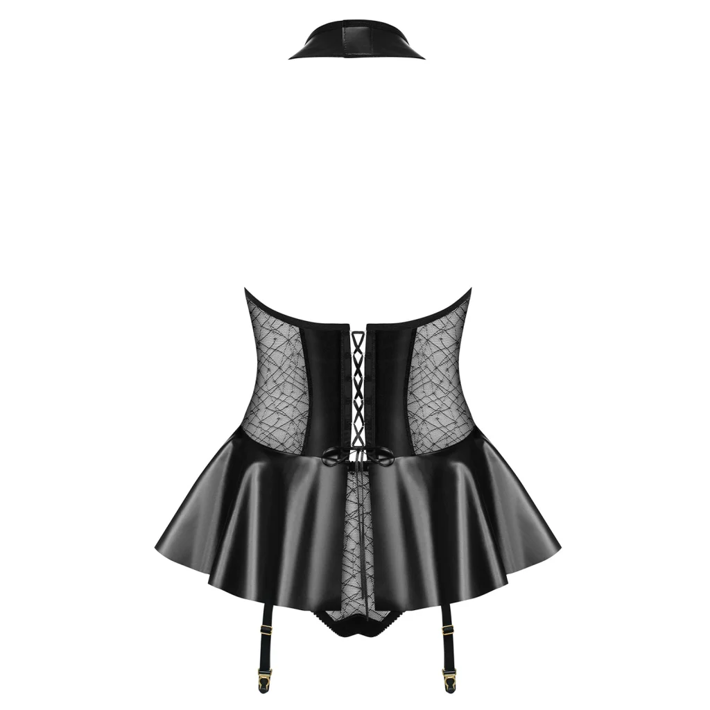 Corsage in Schwarz aus Wetlook 859-COR-1 von Obsessive