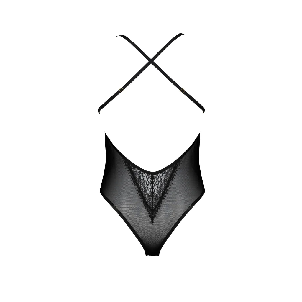 DENERYS Body aus Tüll in Schwarz und Beige von Casmir Dessous