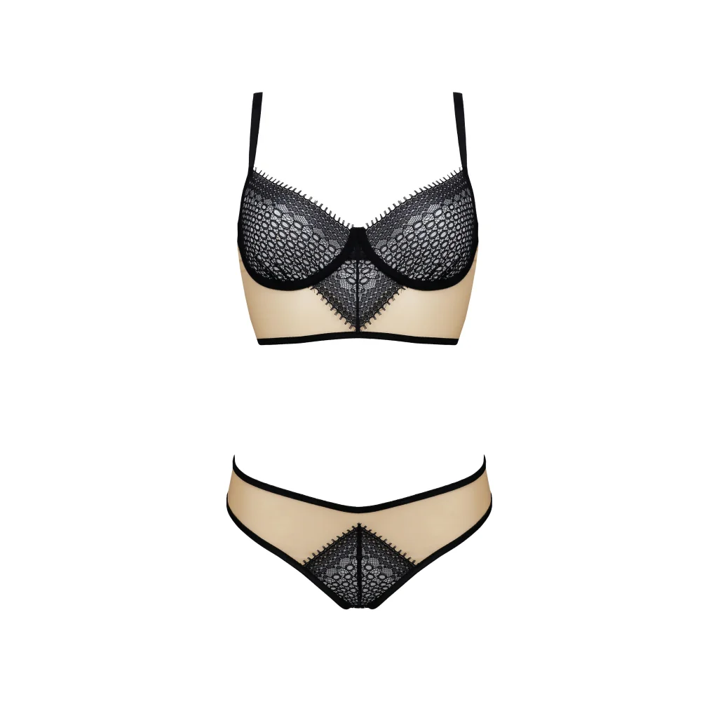 DENERYS elegantes BH-Set in Schwarz und Beige 2-teilig von Casmir , Dessous, Lingerie, Reizwäsche, sexy, erotisch, kaufen