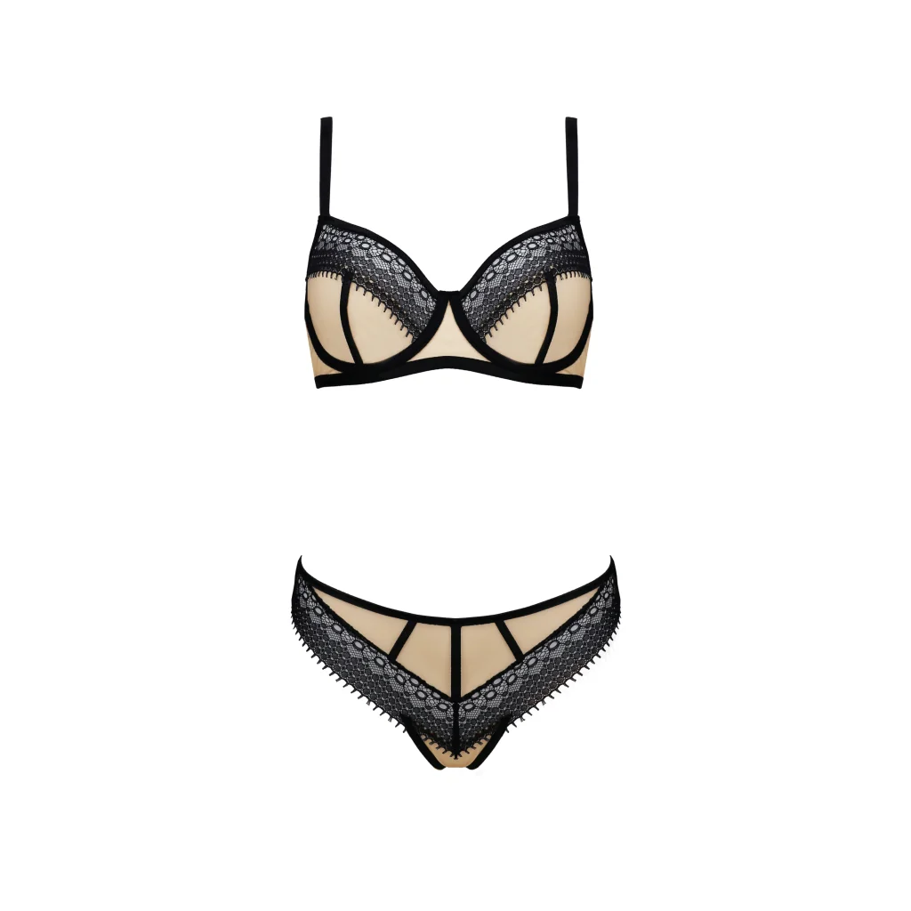 DENERYS verführerisches BH-Set aus Tüll in Schwarz oder Beige-Schwarz von Casmir , Dessous, Lingerie, Reizwäsche, sexy, erotisch, kaufen