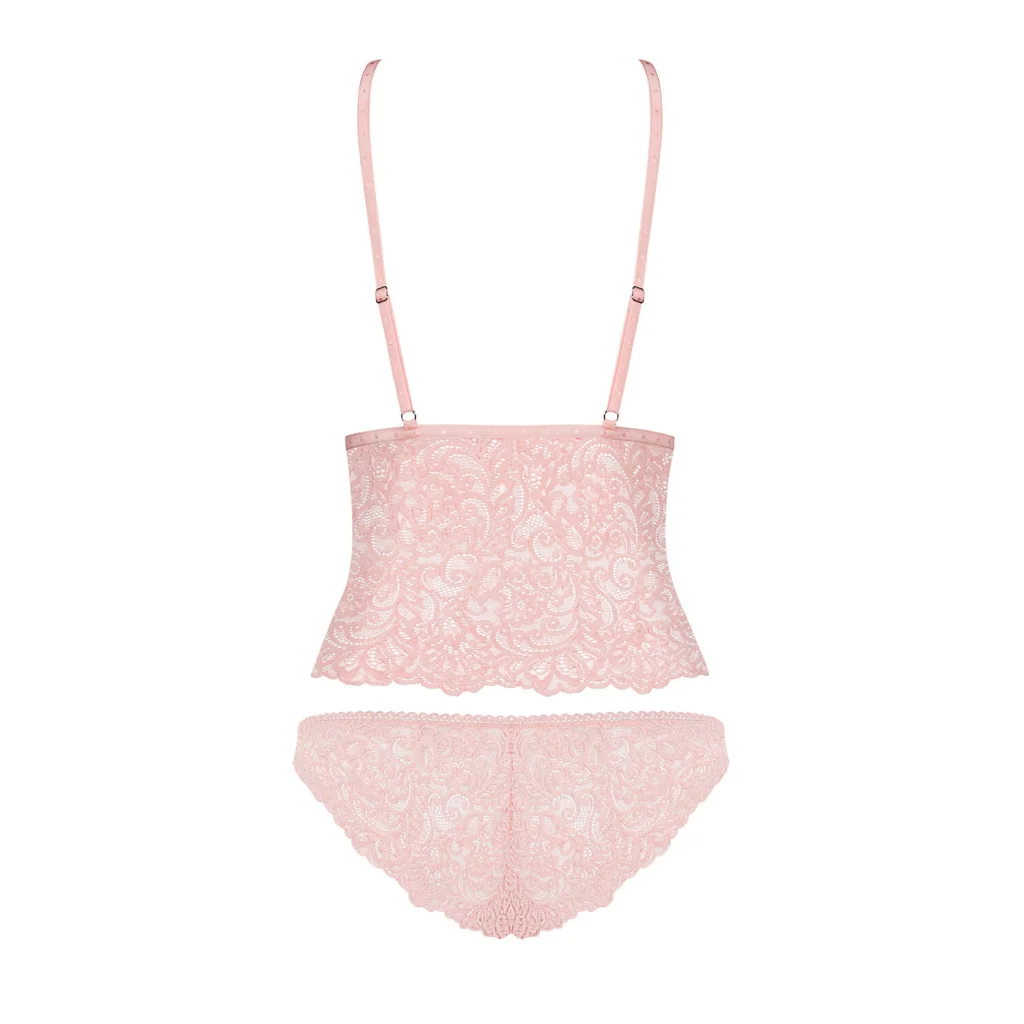 Dessous Set in Pink mit Spitze DELICANTA 2-teilig von Obsessive