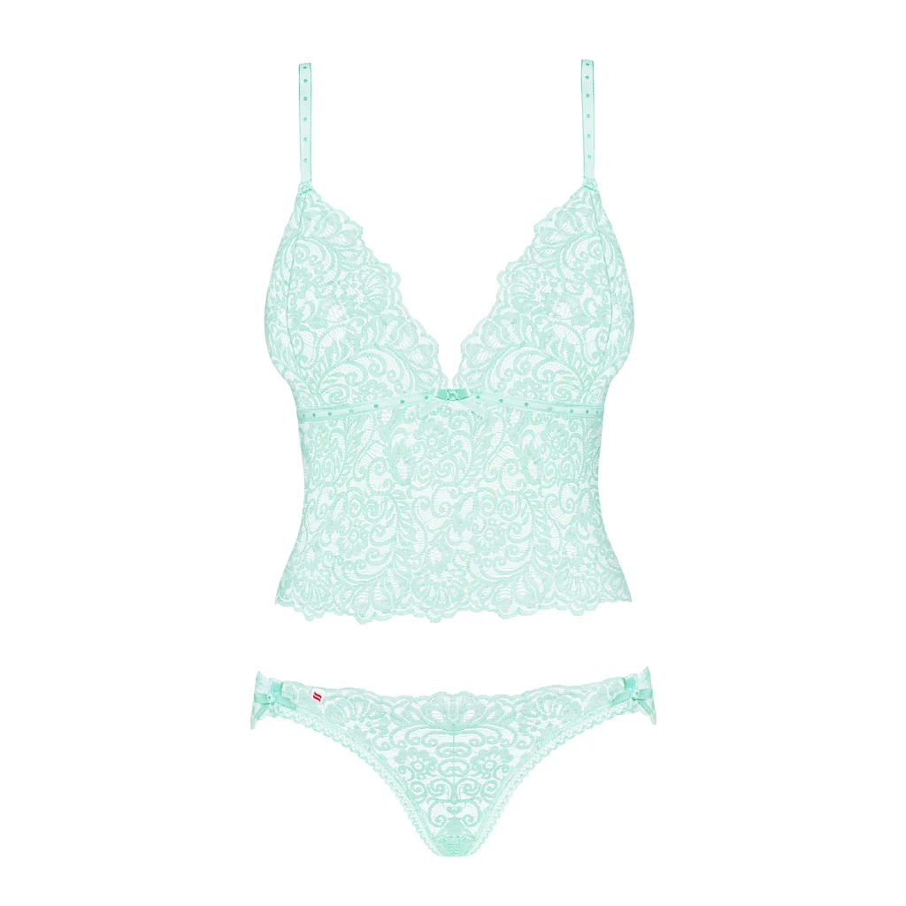 Dessous Set in Türkis mit Spitze DELICANTA 2-teilig von Obsessive , Dessous, Lingerie, Reizwäsche, sexy, erotisch, kaufen