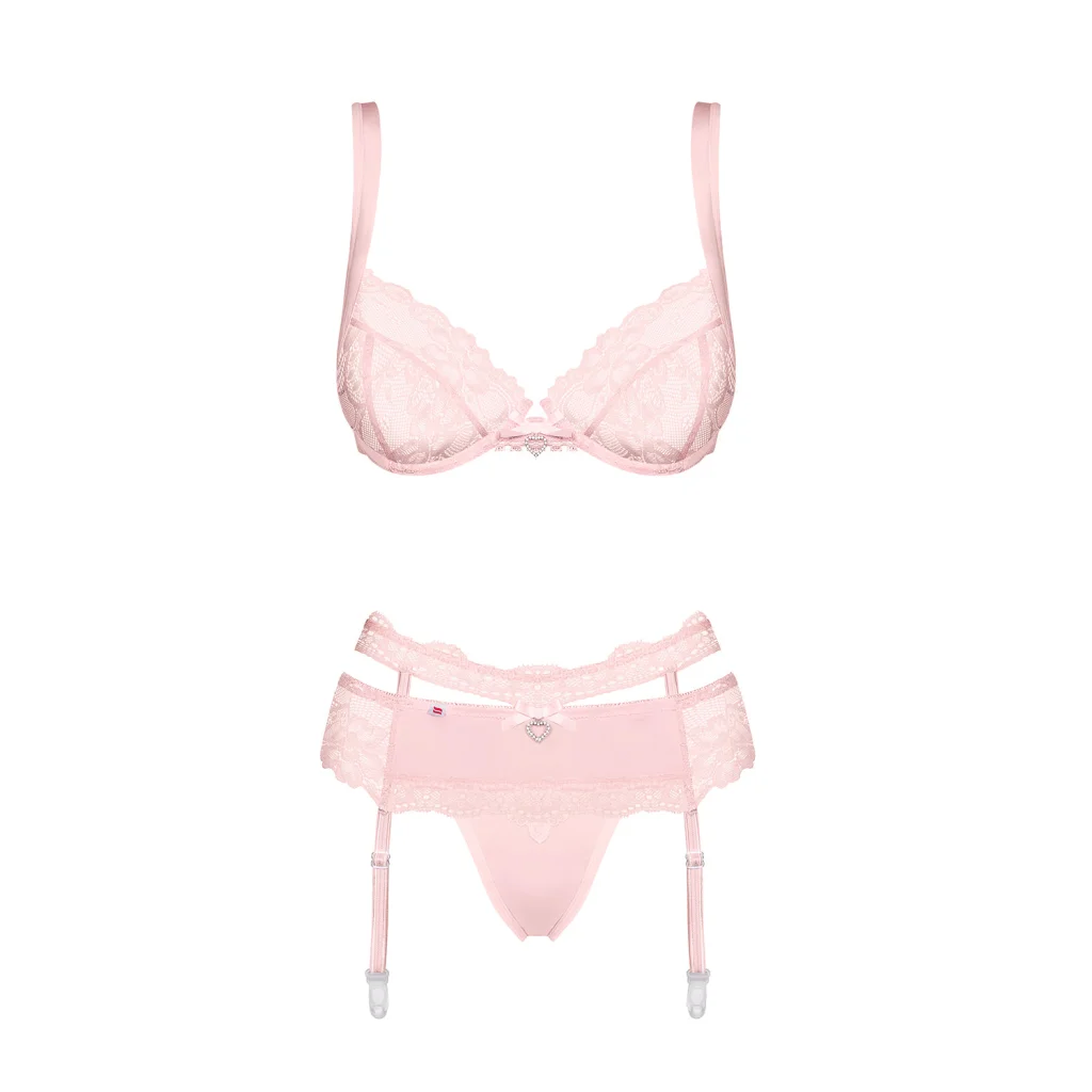 Dessous Set mit Straps HEARTINA 3-teiliges Set von Obsessive