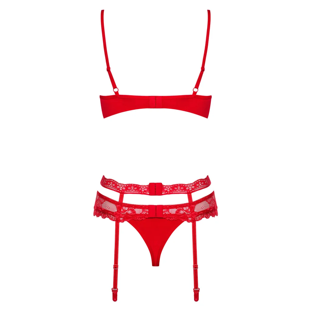 Dessous Set mit Straps HEARTINA 3-teiliges Set von Obsessive
