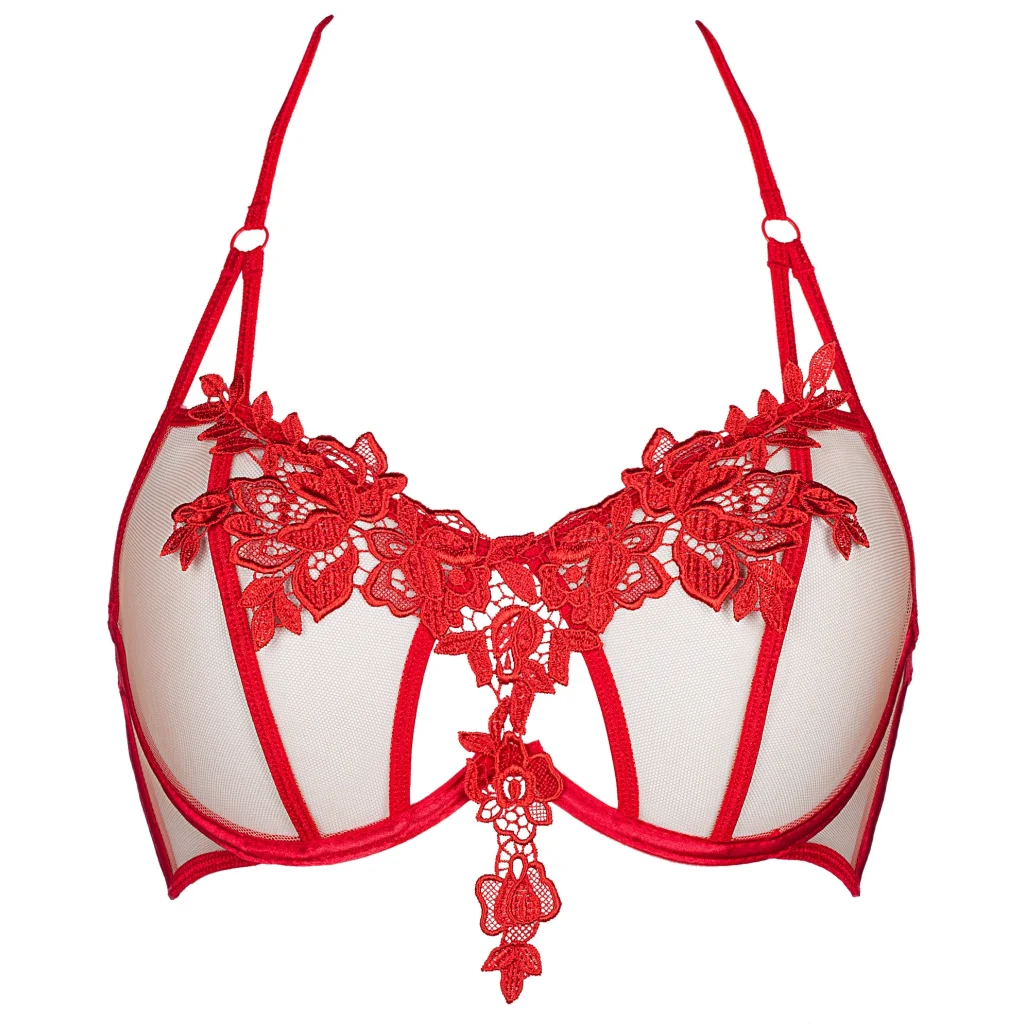 Eleganter BH in Rot mit Spitze Bügeln V 8861 Bra von Axami Dessous