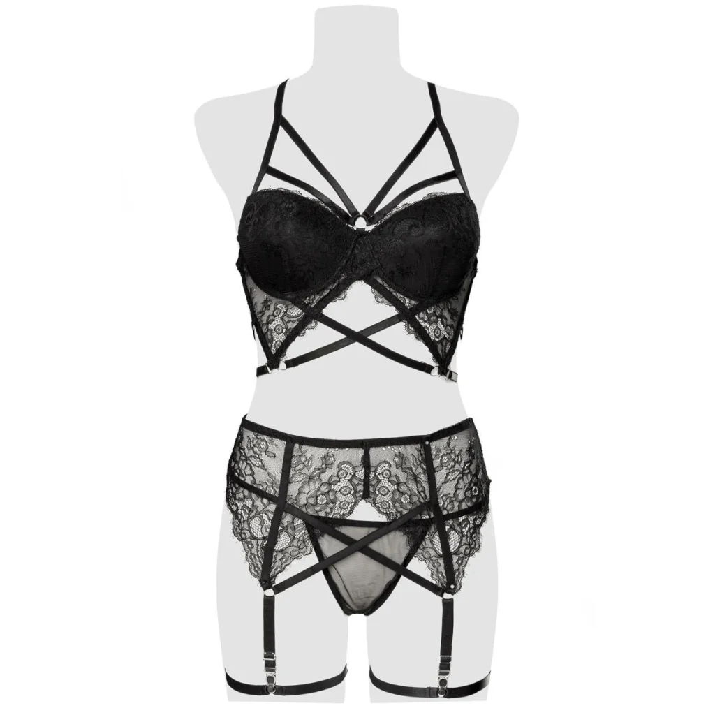 Erotik-Set Reizwäsche mit Zierbändern und Strapsgürtel von Grey Velvet , Dessous, Lingerie, Reizwäsche, sexy, erotisch, kaufen