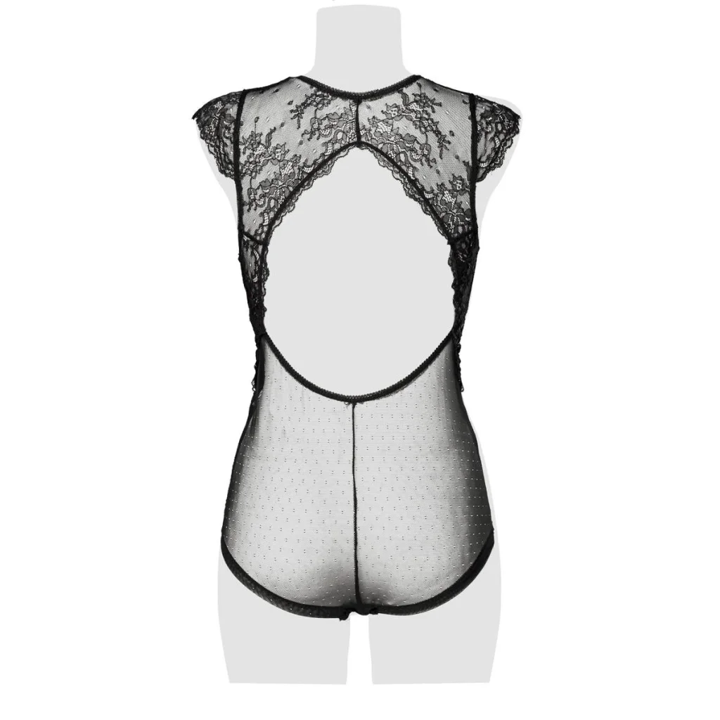 erotischer Body mit V-Ausschnitt aus transparenter Spitze von Grey Velvet , Dessous, Lingerie, Reizwäsche, sexy, erotisch, kaufen