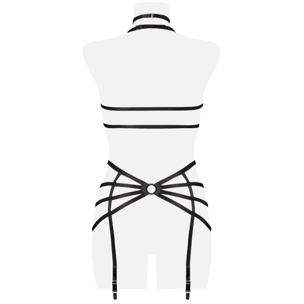 Harness mit Choker und Multistrap Gummibändern von Grey Velvet , Dessous, Lingerie, Reizwäsche, sexy, erotisch, kaufen
