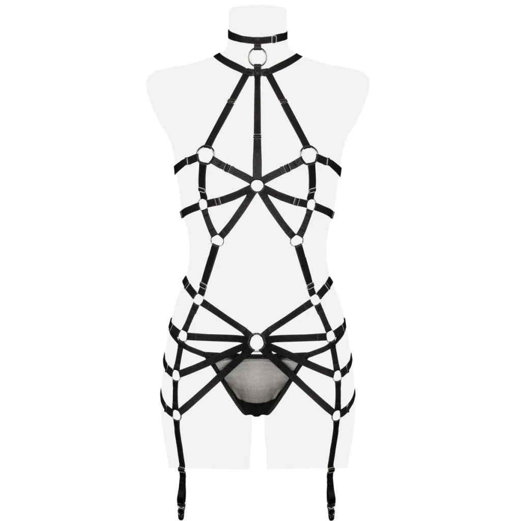 Harness mit Choker und Multistrap Gummibändern von Grey Velvet , Dessous, Lingerie, Reizwäsche, sexy, erotisch, kaufen