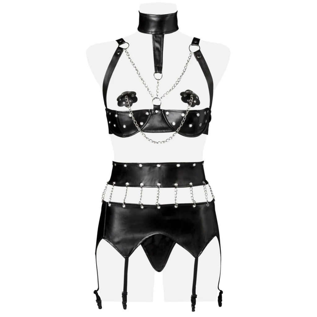 Ketten-Body-Set mit Unterbrust-BH 3-teilig von Grey Velvet , Dessous, Lingerie, Reizwäsche, sexy, erotisch, kaufen