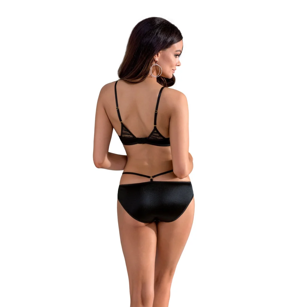 LARA BH-Set Bikini in Schwarz aus Satin mit Panty von Casmir