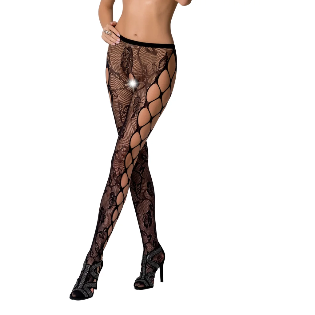 Netzstrumpfhose in Schwarz ouvert S008 aus PASSION erotic line