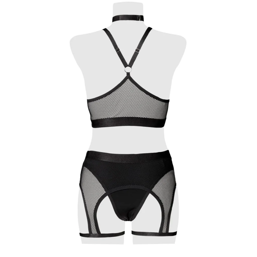 Reizwäsche in Schwarz aus Netz mit Spitze 6-teiliges Set von Grey Velvet , Dessous, Lingerie, Reizwäsche, sexy, erotisch, kaufen