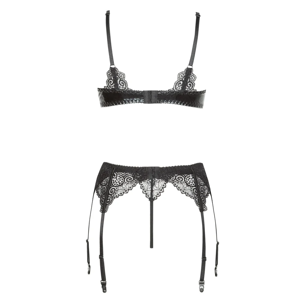 Reizwäsche Set in Schwarz mit Spitze 3-teiliges BH-Set Marilyn von Beauty Night fashion Dessous