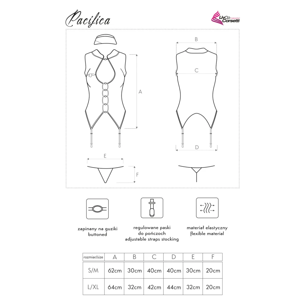 Rollenspielkostüm Pacifica Kostüm Stewardess von LivCo Corsetti Fashion