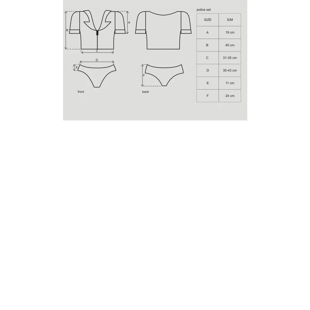 Rollenspielkostüm Police 5-teiliges Kostüm Polizistin von Obsessive