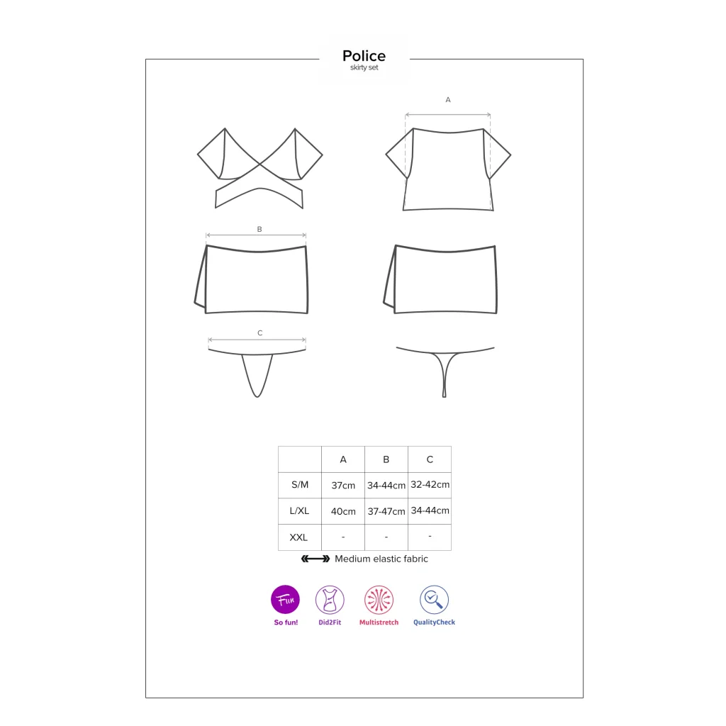 Rollenspielkostüm Police uniform Kostüm Polizeiuniform von Obsessive