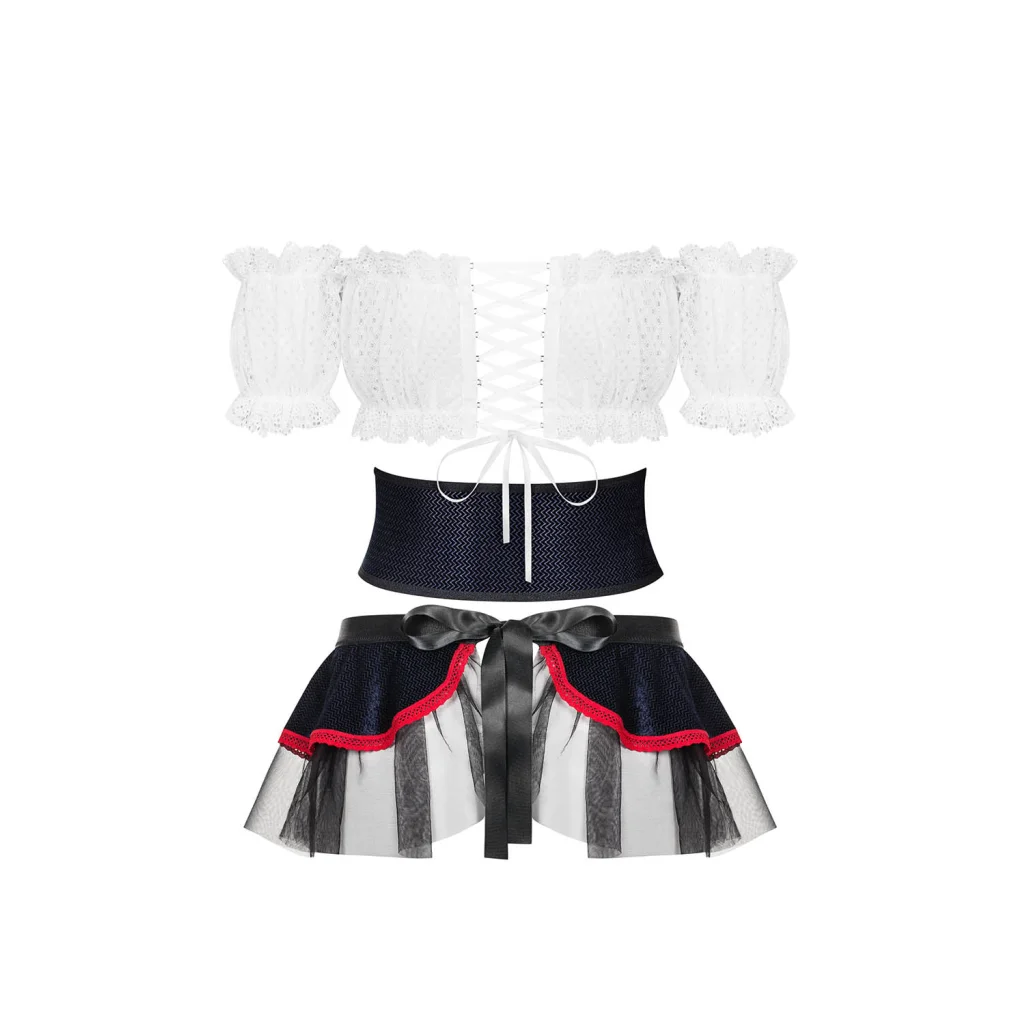 Rollenspielkostüm Slaviana in Schwarz-Weiß Kostüm von Obsessive