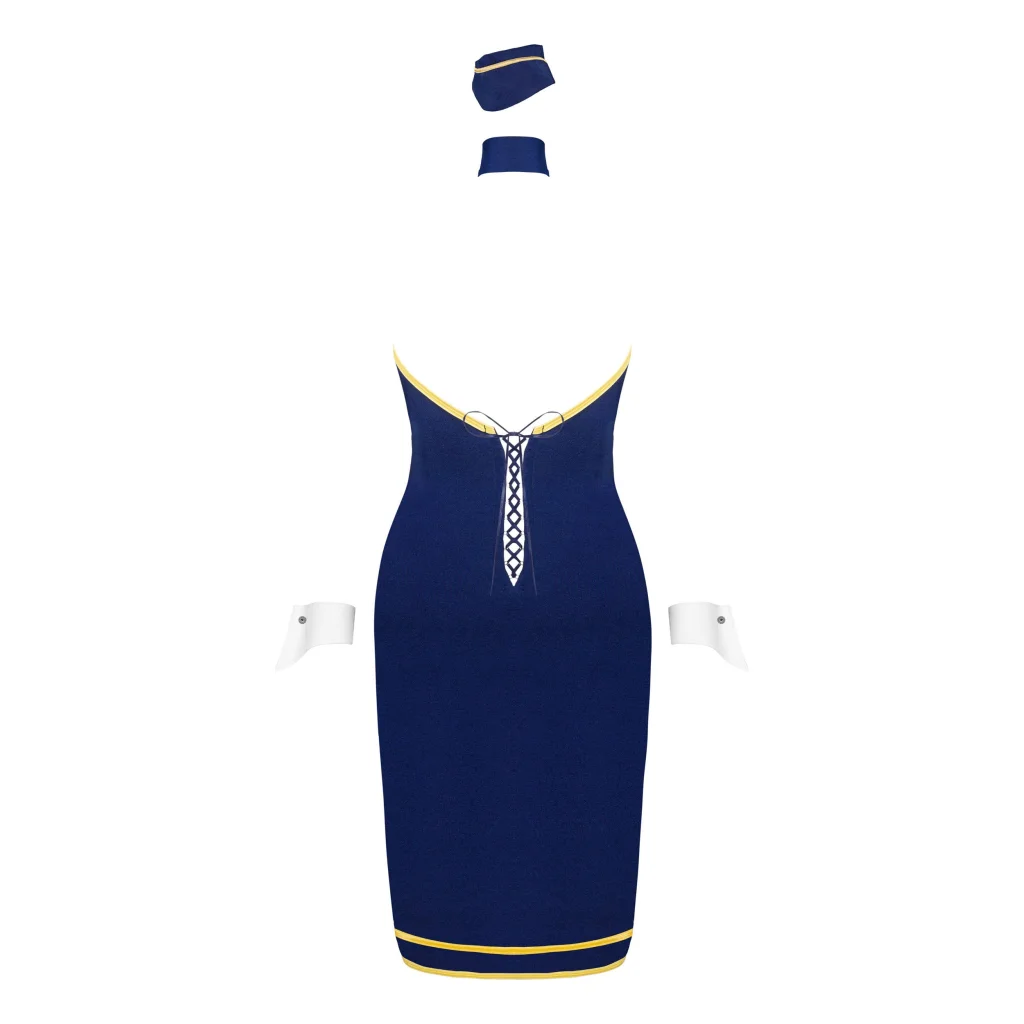 Rollenspielkostüm Stewardess Uniform in Blau und Weiß sexy Kostüm von Obsessive