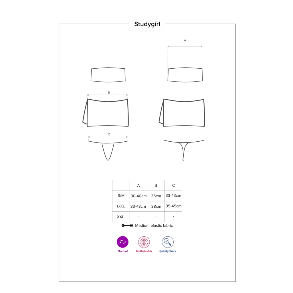 Rollenspielkostüm Studygirl in Blau-Schwarz mit Weiß Kostüm von Obsessive