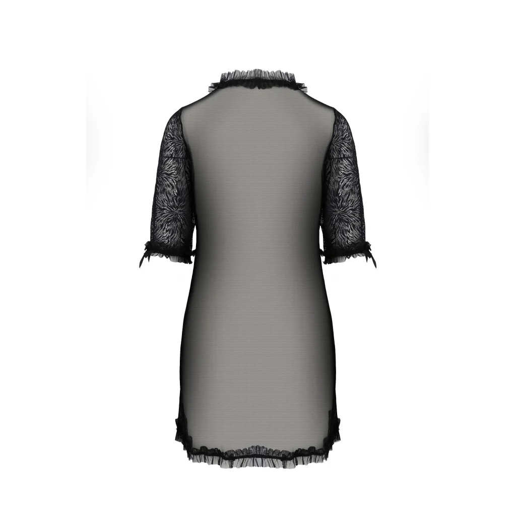 SELAGINELLA Peignoir Morgenmantel in Schwarz aus PASSION eco collection