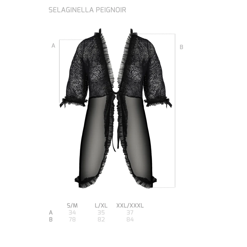 SELAGINELLA Peignoir Morgenmantel in Schwarz aus PASSION eco collection