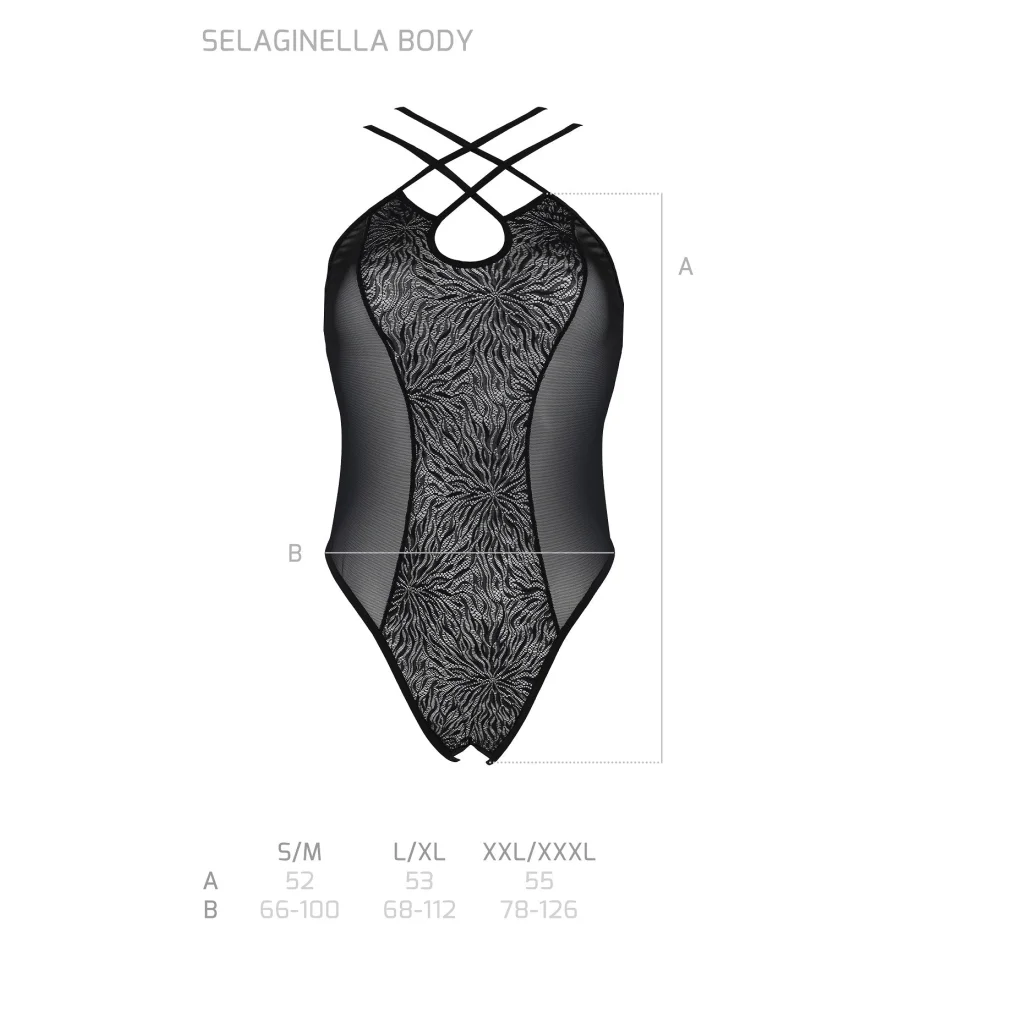 SELAGINELLA Stringbody in Schwarz ouvert aus PASSION eco collection