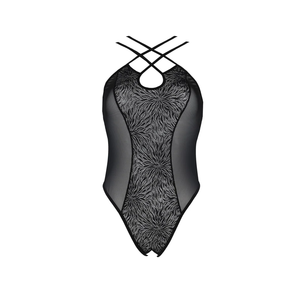 SELAGINELLA Stringbody in Schwarz ouvert aus PASSION eco collection