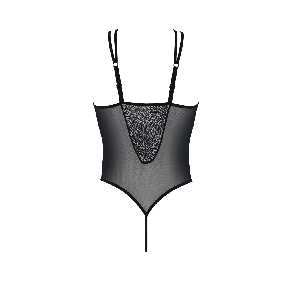 SELAGINELLA Stringbody in Schwarz ouvert aus PASSION eco collection