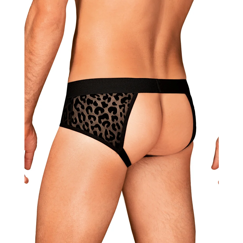 Sexy Jockstrap in Schwarz mit Leo-Muster Azmeron von Obsessive , Dessous, Lingerie, Reizwäsche, sexy, erotisch, kaufen