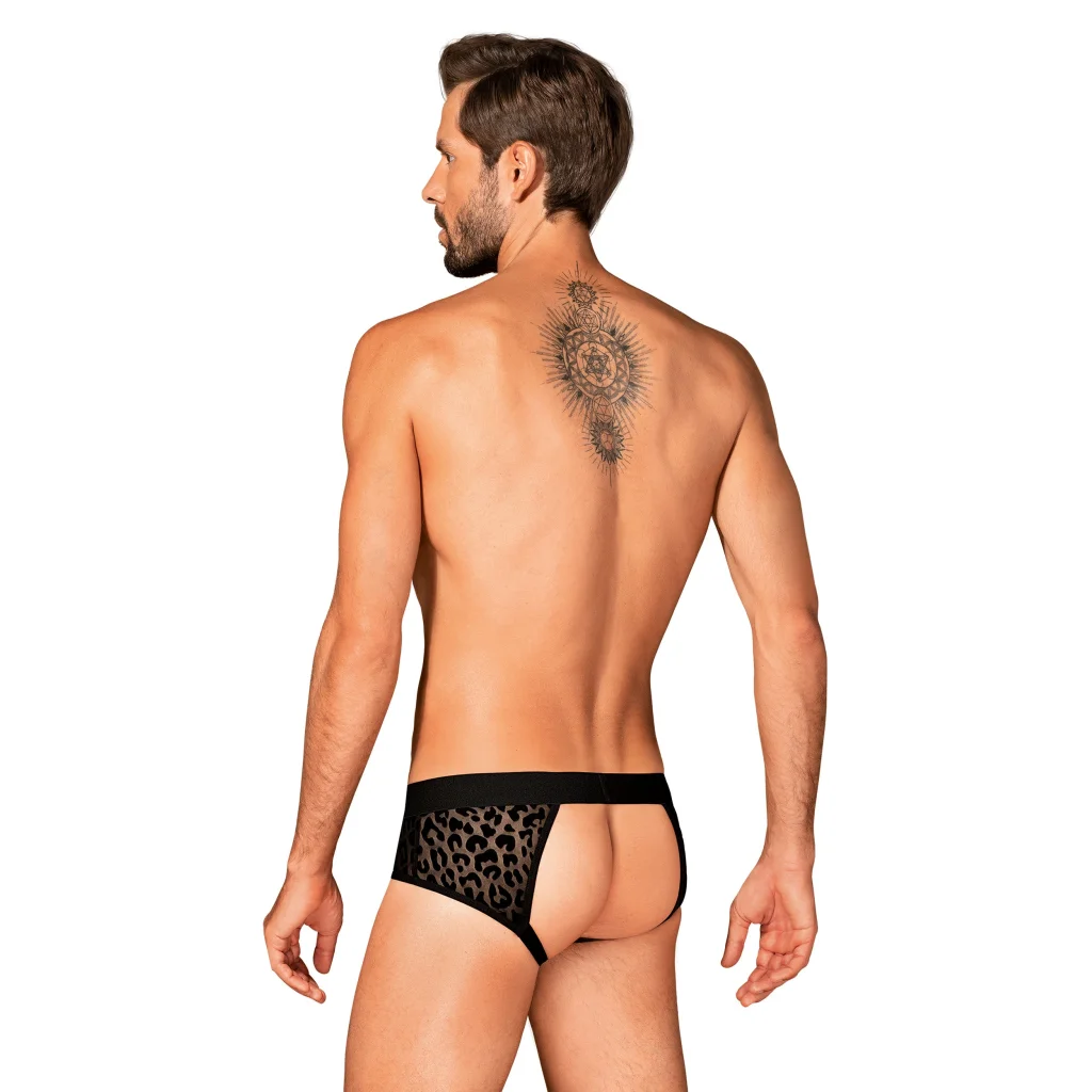 Sexy Jockstrap in Schwarz mit Leo-Muster Azmeron von Obsessive , Dessous, Lingerie, Reizwäsche, sexy, erotisch, kaufen