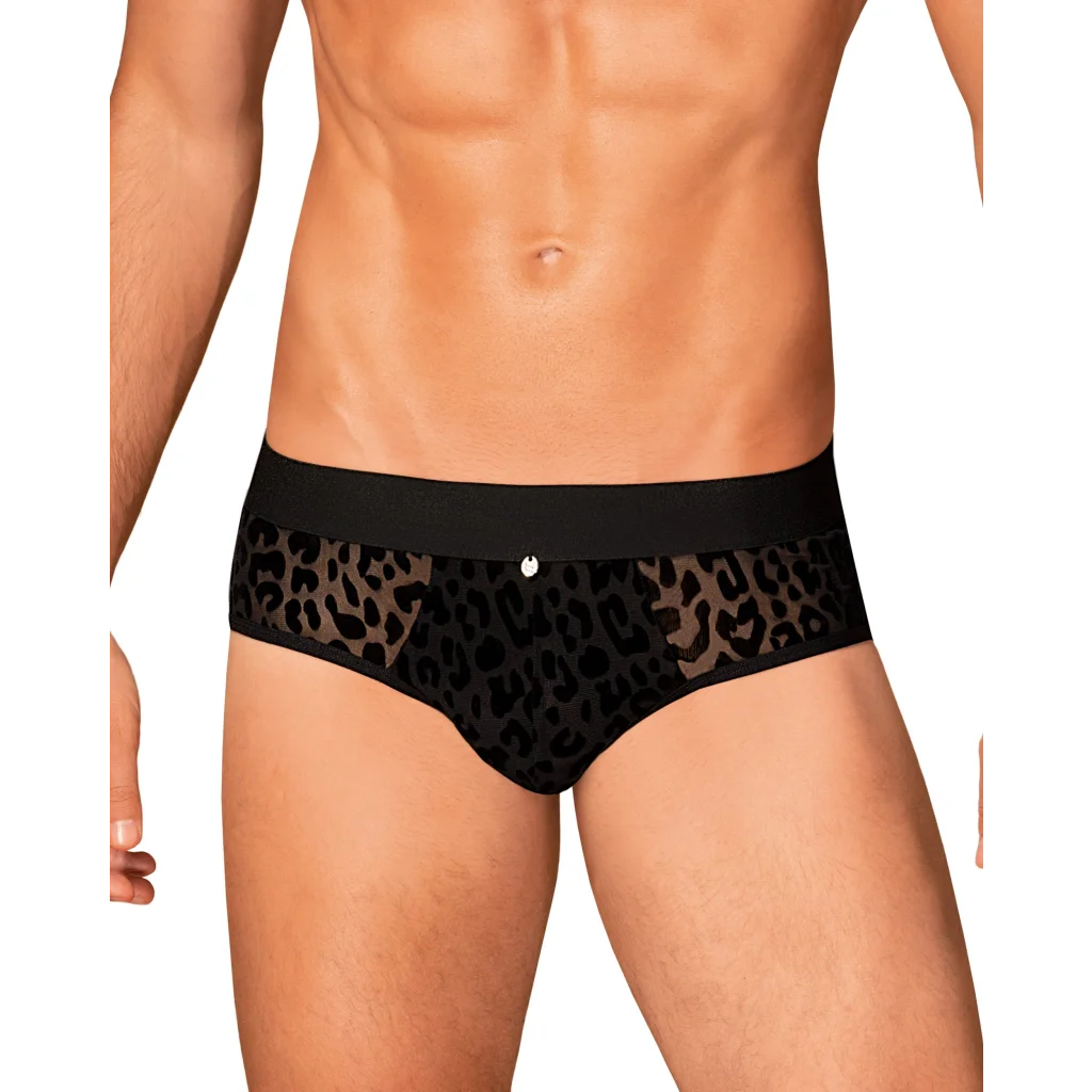 Sexy Jockstrap in Schwarz mit Leo-Muster Azmeron von Obsessive , Dessous, Lingerie, Reizwäsche, sexy, erotisch, kaufen