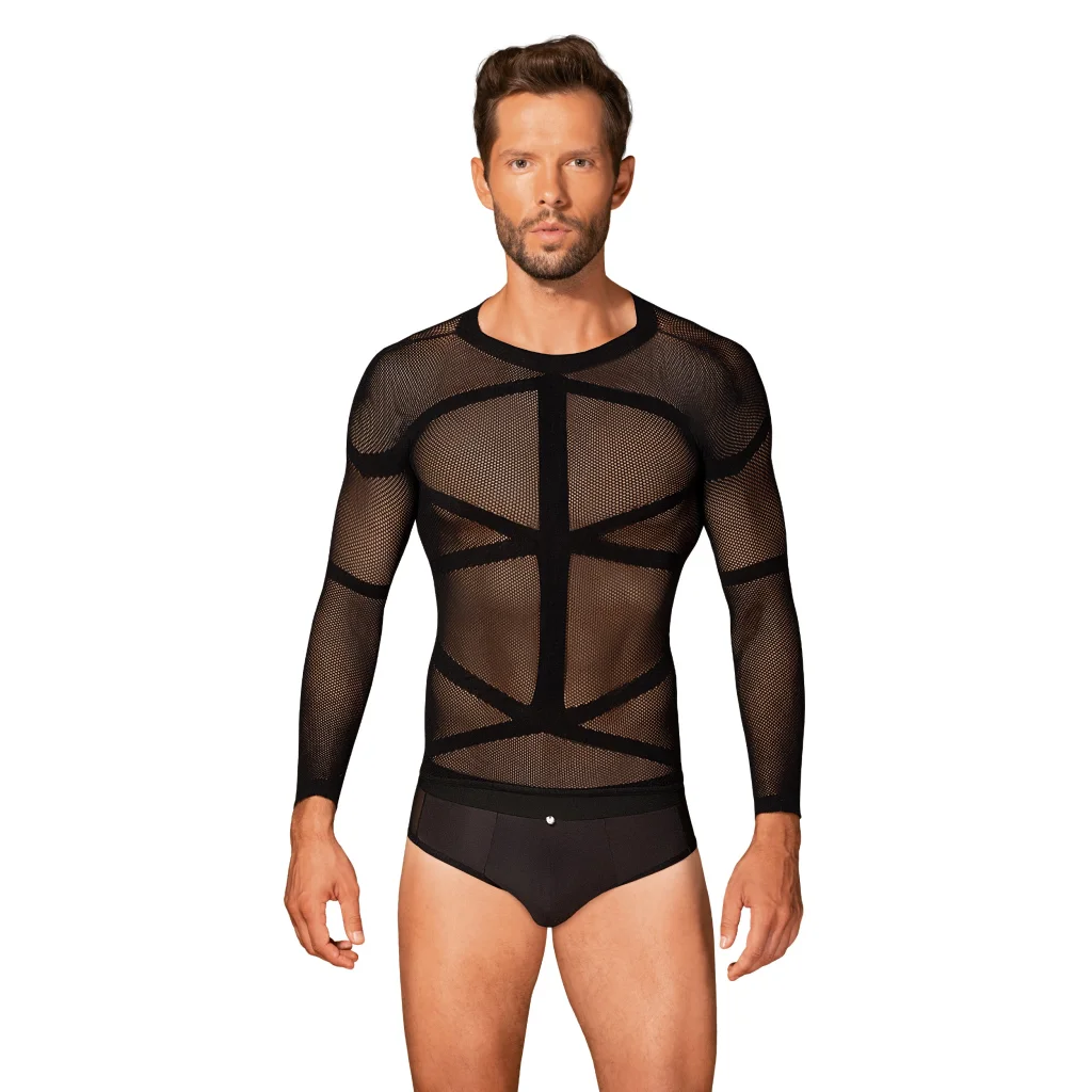 Sexy Long Sleeve in Schwarz T101 mit Muster von Obsessive , Dessous, Lingerie, Reizwäsche, sexy, erotisch, kaufen