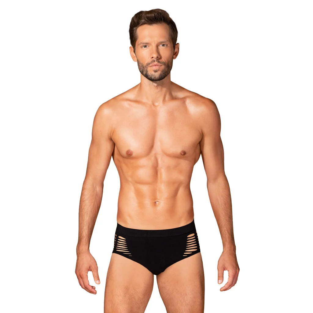 Sexy Männerslip Herrenslip in Schwarz Slip mit Cut-Outs M101 von Obsessive , Dessous, Lingerie, Reizwäsche, sexy, erotisch, kaufen