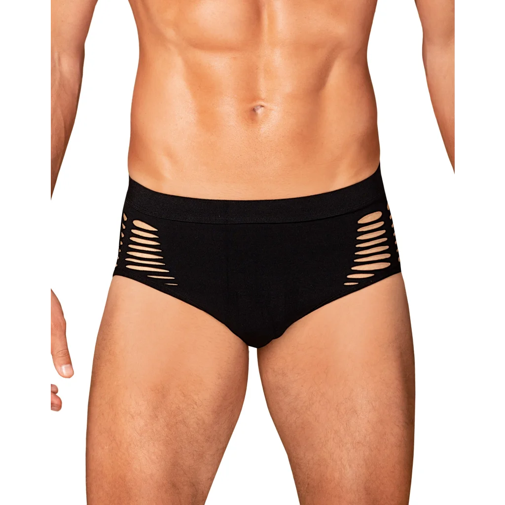 Sexy Männerslip Herrenslip in Schwarz Slip mit Cut-Outs M101 von Obsessive , Dessous, Lingerie, Reizwäsche, sexy, erotisch, kaufen