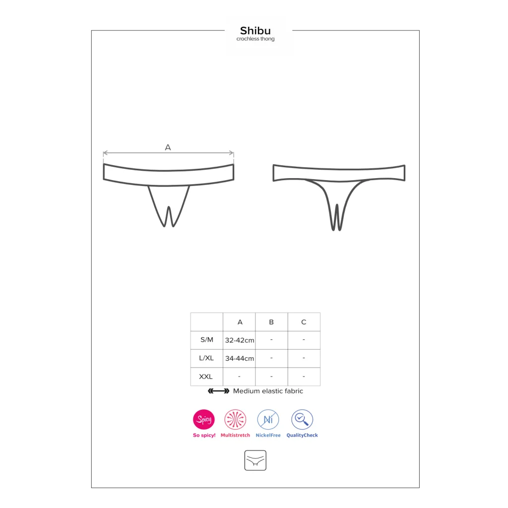 Sexy String in Schwarz ouvert SHIBU von Obsessive Dessous