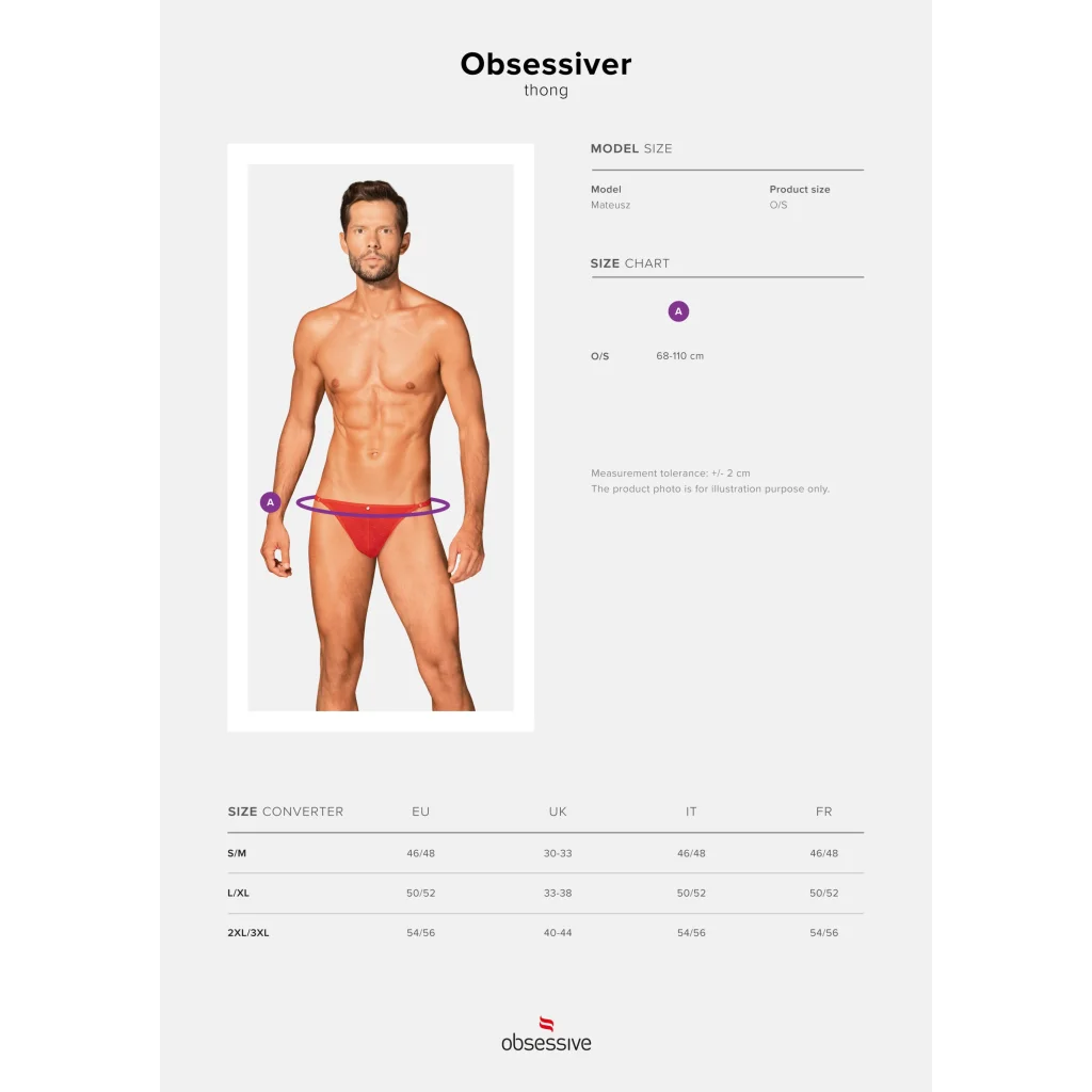 Sexy Tanga in Rot Obsessiver Männertanga von Obsessiv , Dessous, Lingerie, Reizwäsche, sexy, erotisch, kaufen