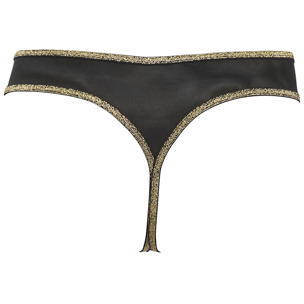 String in Schwarz-Gold V-10108 von Axami Dessous