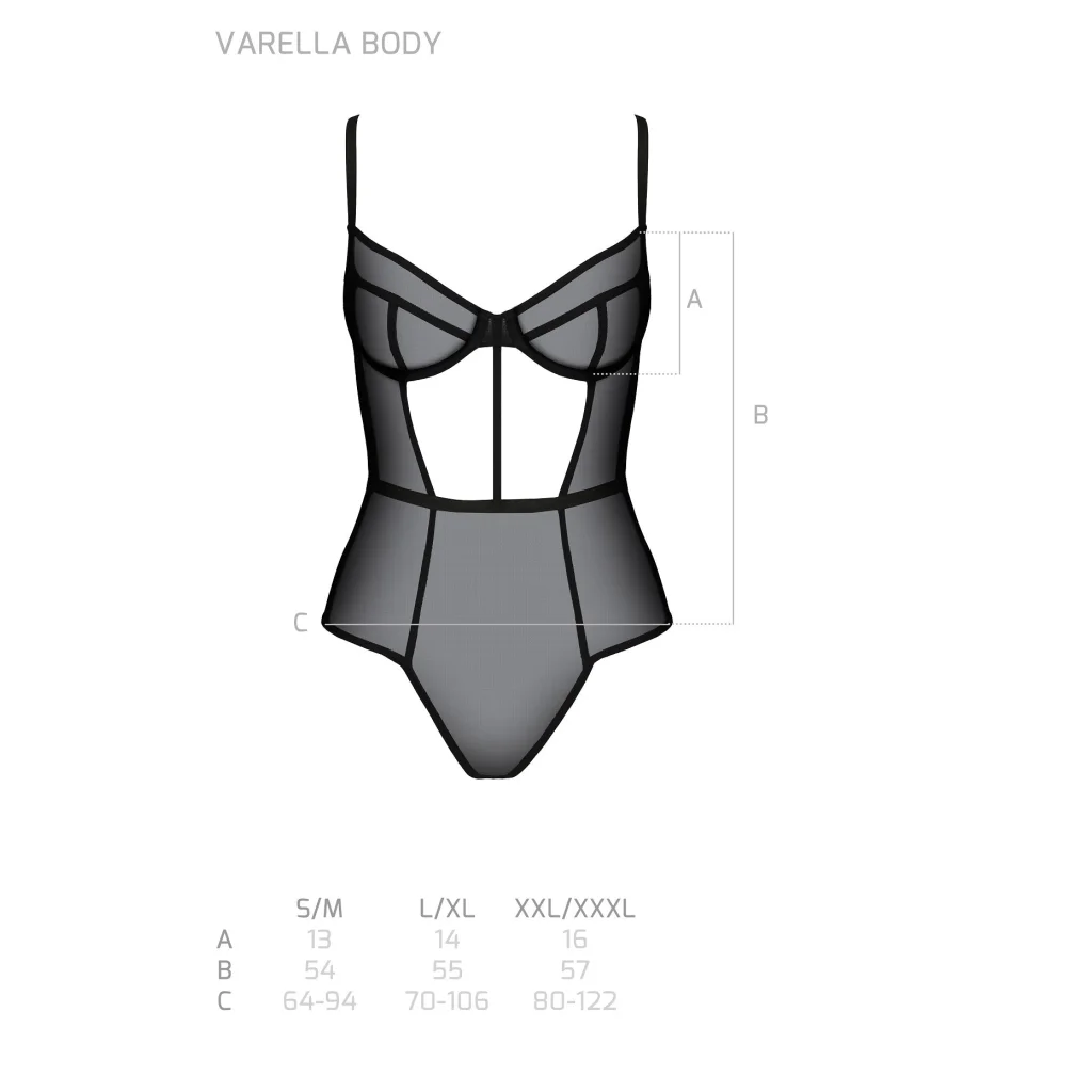 VARELLA Stringbody aus Tüll in Schwarz Body PASSION eco collection