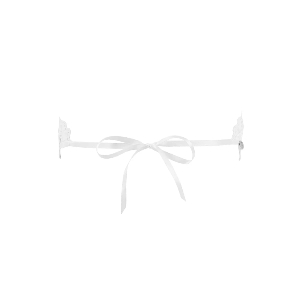 weiße Augenmaske aus Satin von Obsessive