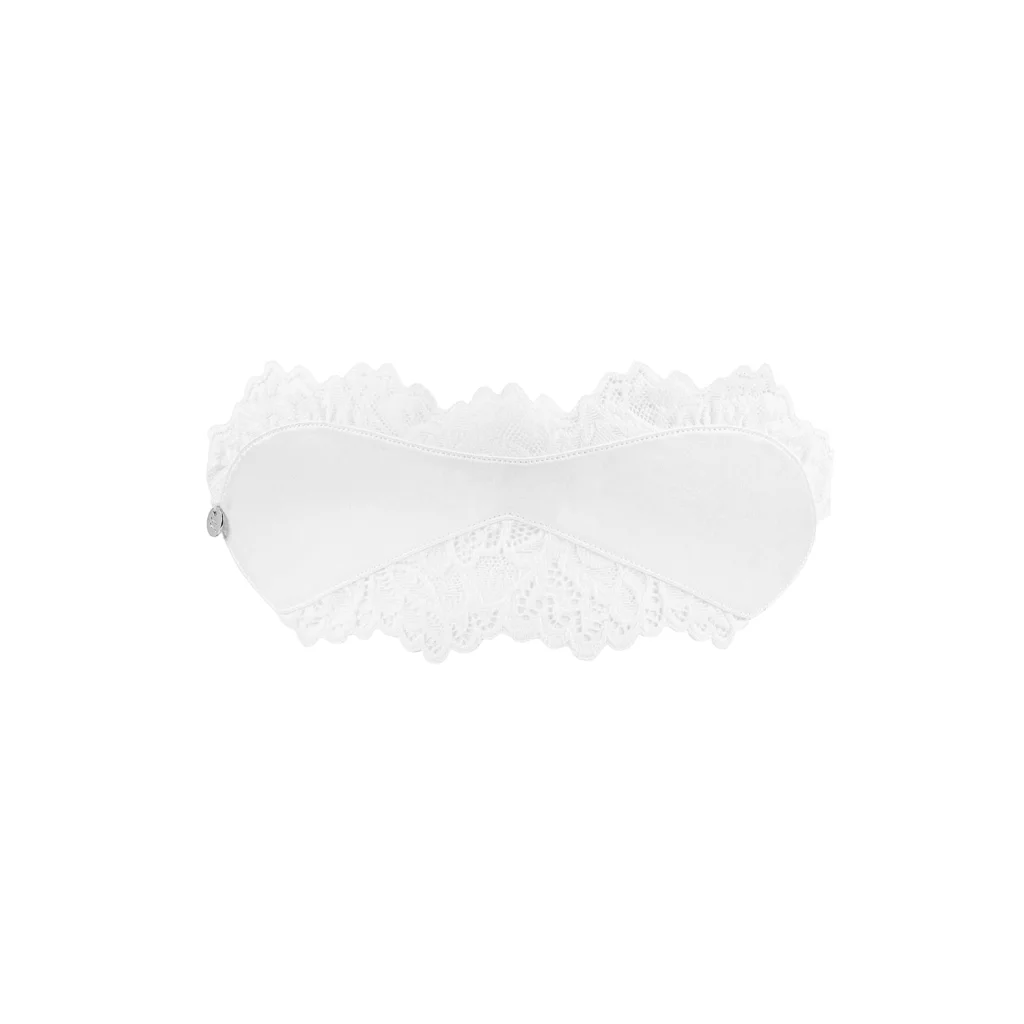 weiße Augenmaske aus Satin von Obsessive
