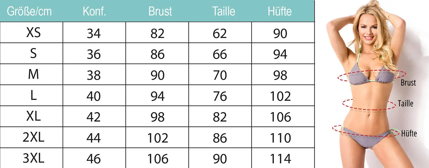 Jasenia Size Chart
