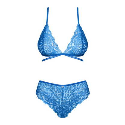 BH Set in Blau BLUELLIA 2-teilig mit Spitze von Obsessive , Dessous, Lingerie, Reizwäsche, sexy, erotisch, kaufen