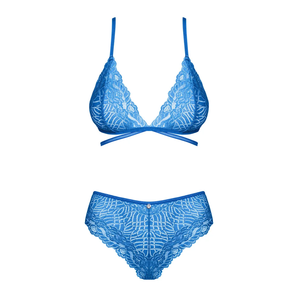 BH Set in Blau BLUELLIA 2-teilig mit Spitze von Obsessive