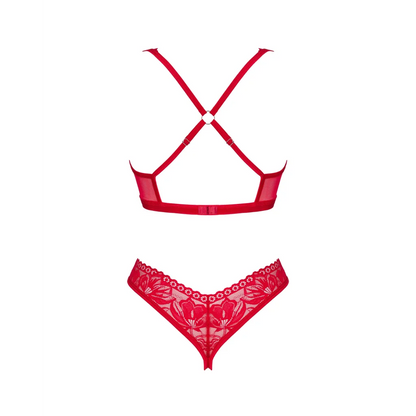 BH Set LACELOVE in Rot ouvert 2-teilig von Obsessive