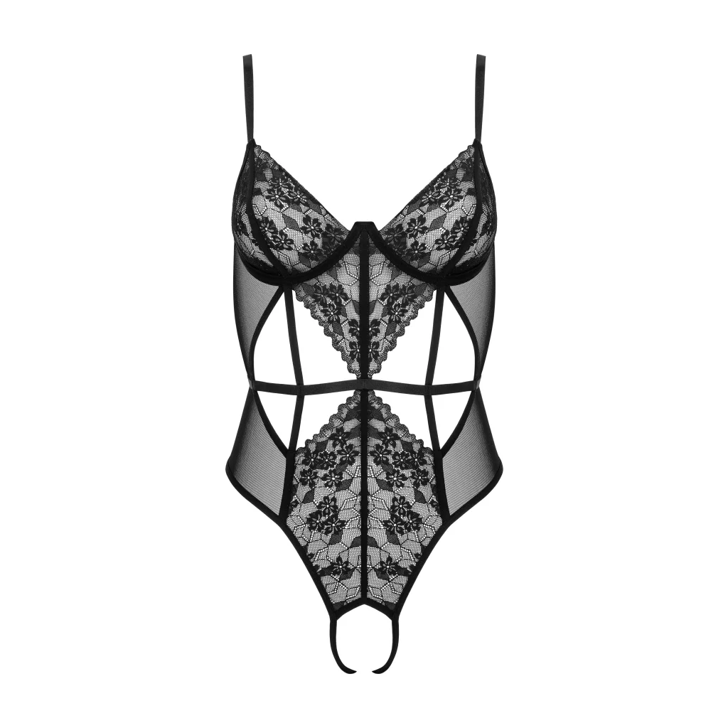 Body BD107 aus Spitze in Schwarz von Kotek