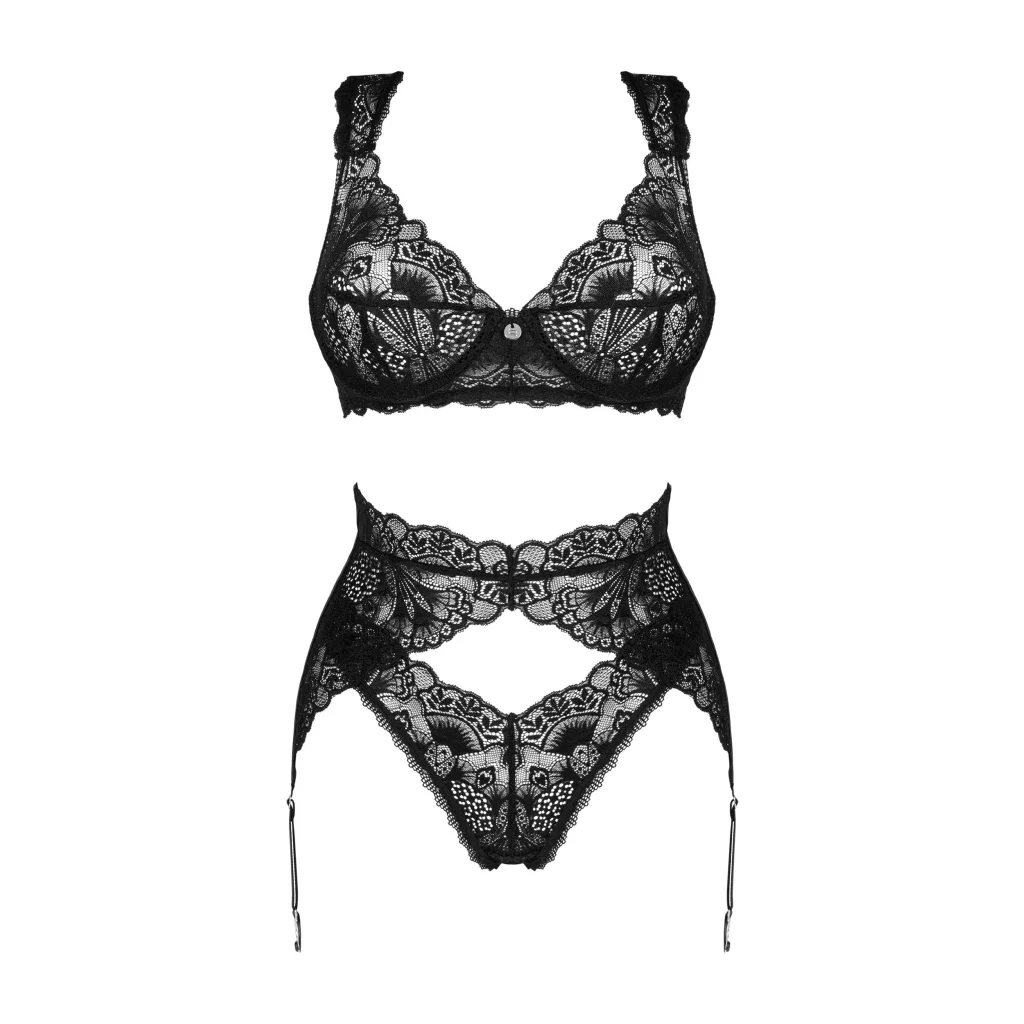 Dessous Set in Schwarz DONNA DREAM 3-teilig von Obsessive